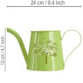 Annaffiatoio decorativo in metallo, con motivo a dente di leone, colore verde, altezza 12 cm, confezione da 2 pezzi, vaso decorativo, stile shabby chic. | Floristik24.it