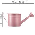 Annaffiatoio decorativo, fioriera in metallo rosa, Ø13,5 cm H12,5 cm | Floristik24.it
