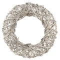 Floristik24 Ghirlanda decorativa decorazione in legno rattan bianco naturale Ø40cm H9,5cm