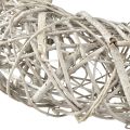 Ghirlanda decorativa decorazione in legno rattan bianco naturale Ø40cm H9,5cm | Floristik24.it