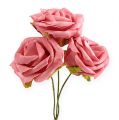 Floristik24 Rosa in schiuma Ø 8cm rosa 18p
