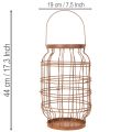 Lanterna da giardino, in metallo, finitura arrugginita, con manico, stile vintage, Ø19,5 cm | Floristik24.it