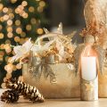 Fiocco glitterato, fiocco decorativo, oro con clip, 11 cm, 4 pezzi | Floristik24.it