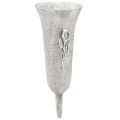 Floristik24 Vaso da tomba grigio Vaso con punta Motivo Calla A32,5 cm