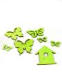 Floristik24 Assortimento di farfalle in legno assortito 60 pezzi verde
