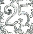Floristik24 Numero anniversario 25 argento Ø8cm 10pz