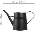 Elegante annaffiatoio decorativo di piccole dimensioni, in metallo nero, 30x13x17 cm, 1,7 l, ideale come fioriera o per decorare appartamenti e balconi. | Floristik24.it