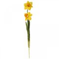 Floristik24 Narcisi Artificiali Fiori di Seta Gialli 2 fiori 61cm