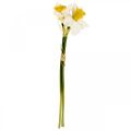 Floristik24 Narciso artificiale Fiori di seta Narciso bianco 40 cm 3 pezzi