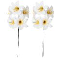 Giglio artificiale, bianco, su filo, misura media, 35 cm, 5 pezzi | Floristik24.it