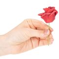 Rosa artificiale rossa con stelo, 5 cm, 100 pezzi | Floristik24.it