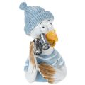 Floristik24 Decorazione nautica gabbiano decorazione da tavolo blu bianco argento H11cm