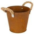 Floristik24 Vaso in metallo con manici, porta erbe aromatiche, decorazione effetto ruggine Ø16,5cm H15cm