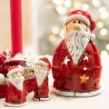 Statuetta decorativa di Babbo Natale, utilizzabile come portacandele con stelle, decorazione da tavola, 15 cm. | Floristik24.it