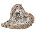 Floristik24 Pianta rampicante a forma di cuore in rattan, colore bianco naturale, dimensioni 20cmx24cmx6cm