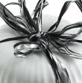 Floristik24 Nastro in rafia nastro regalo argento nero nastro decorativo 200m