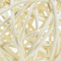 Decorazione da tavolo a forma di sfera in rattan sbiancato, colore crema, Ø5cm, 24 pezzi | Floristik24.it