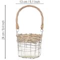 Lanterna decorativa da appendere, in metallo, vetro e salice, Ø13cm H12cm, 2 pezzi | Floristik24.it