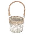 Lanterna decorativa da appendere, in metallo, vetro e salice, Ø13cm H12cm, 2 pezzi | Floristik24.it