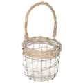 Floristik24 Lanterna sospesa, vetro, metallo, salice, Ø14,5 cm, 2 pezzi